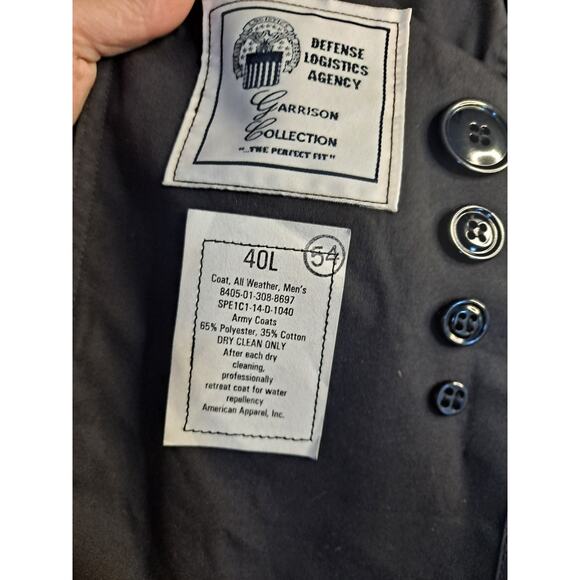 American Apparel Men's The‎ Perfect Fit DLA All Weather Retreat Peacoat Size 40L - Picture 8 of 9